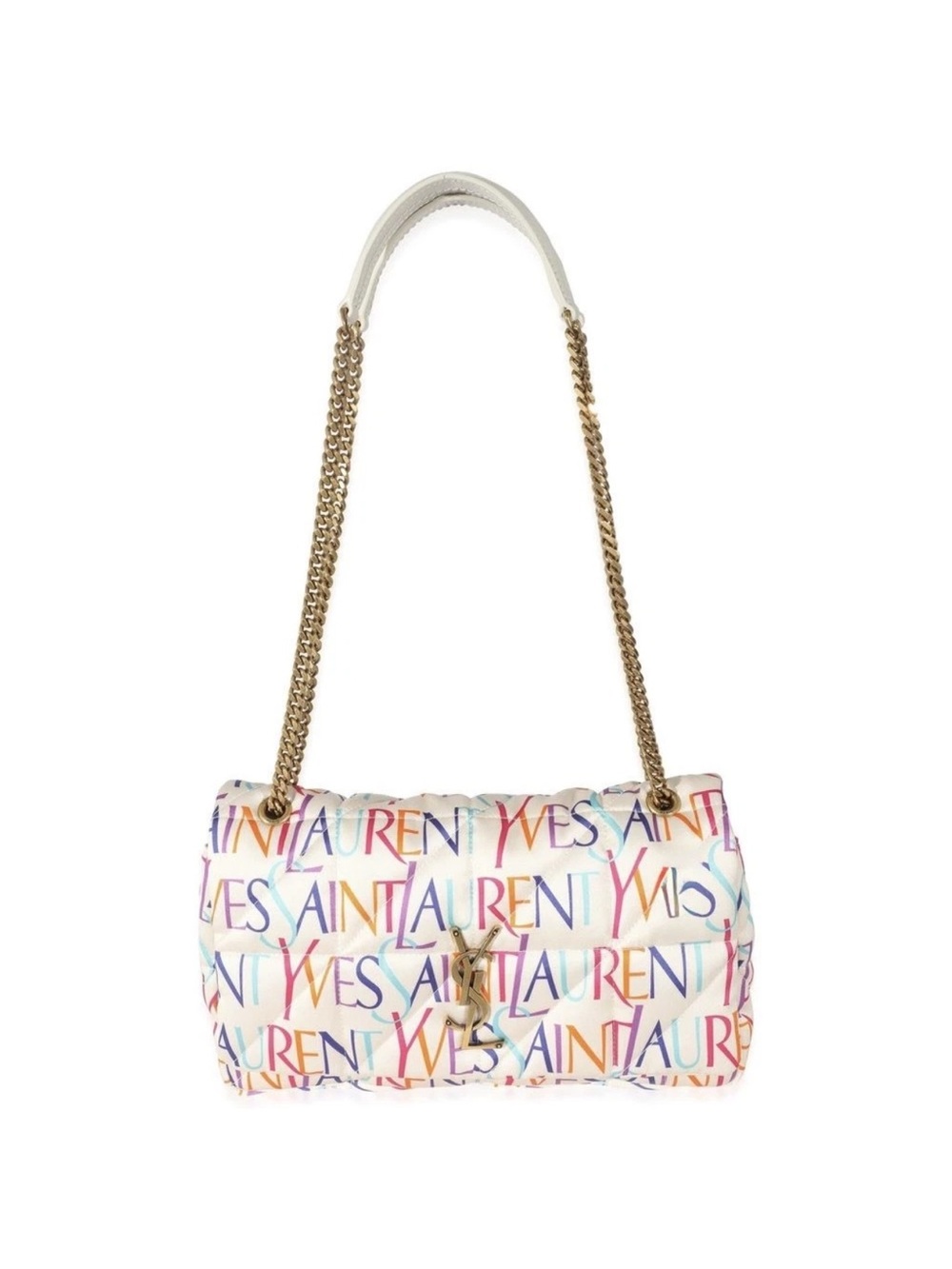 Saint Laurent Jamie Medium Chain Bag "Carré Rive Gauche" In Printed Yves Silk